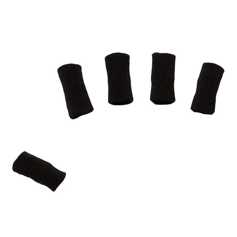5pcsSport палец шина защитные полосы защита пальцев Защита Поддержка эластичный спортивный вспомогательный браслет волейбол протекторы для пальцев для баскетбола - Цвет: Черный
