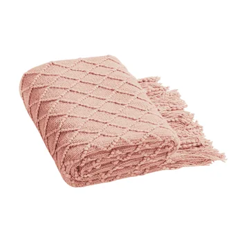 

Office Throw Blanket Soft Cozy Couch Lightweight Living Room For Sofa Bed Acrylic Knitted Sleeping With Tassels Grid Fashion
