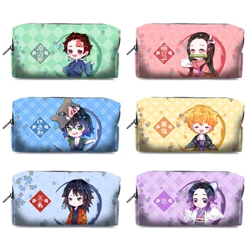 

Demon Slayer Kimetsu No Yaiba Kamado Tanjirou Nezuko Hashibira Inosuke Cosplay Pen Pencil Case Cosmetic Makeup stationery Bag