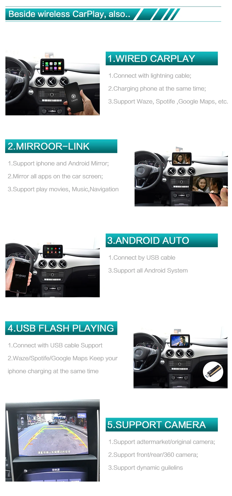 Sinairyu Aftermarket wifi беспроводной OEM Apple Carplay модифицированный B класс W246 2011-2013 Mercedes NTG4.5 4,7 с обратной камерой