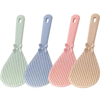 

4Pcs Wheat Straw Rice Scoop Bow Decorative Food Serving Spoons Kitchen Utensil Tableware for Home Restaurant