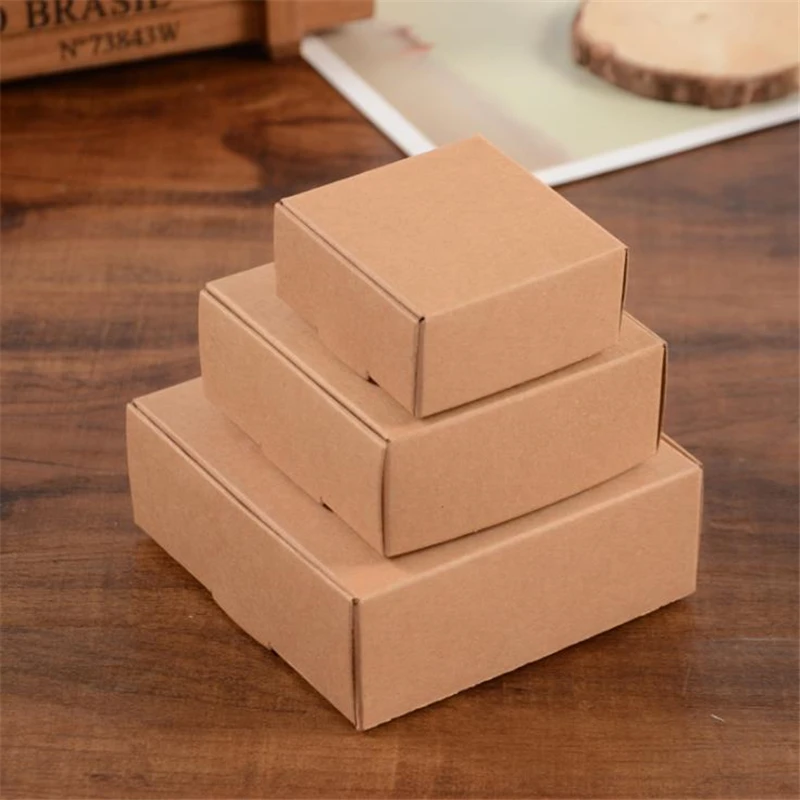 

Small Sizes Kraft Paper Box Handmade Soap Packaging Box Small Jewelry Candy Gift Box Storage Paper Supplies
