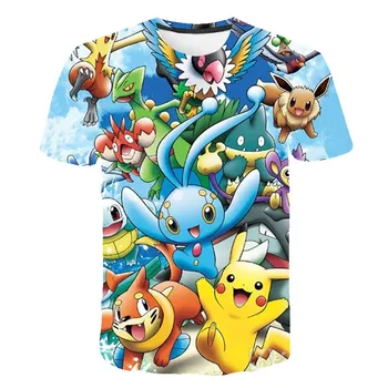 

camiseta pokemon go plus 2020 New Cute Pokemon T Shirt boys girls 3D Print Fashion Hip Hop Tops Tees Cartoon T-shirt Shirt kids