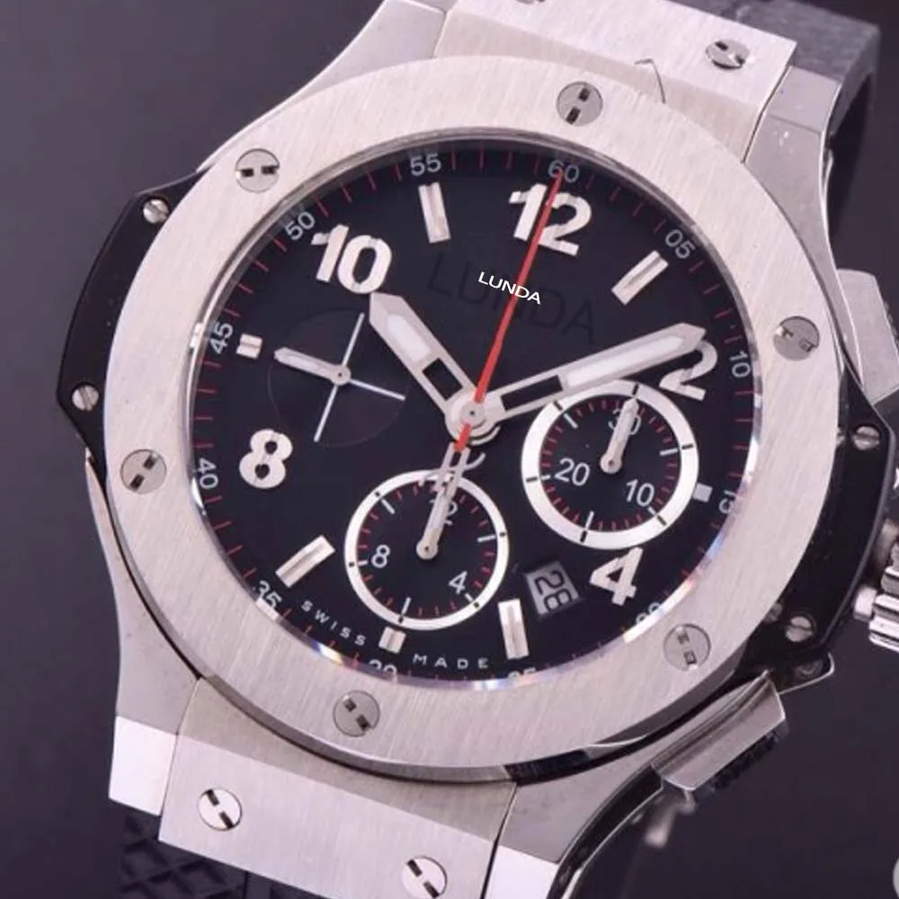 

Hbl BI-G BA-NG series 301.SX.130.RX automatic mechanical men's watch F1201 12071 Rubber strap carved movement