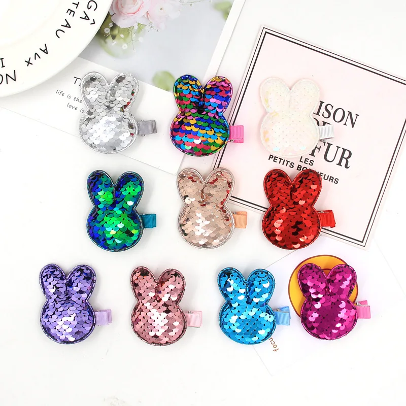 Заколки для волос с милым мультяшным Кроликом 1 шт. Детские серии блестки заколки