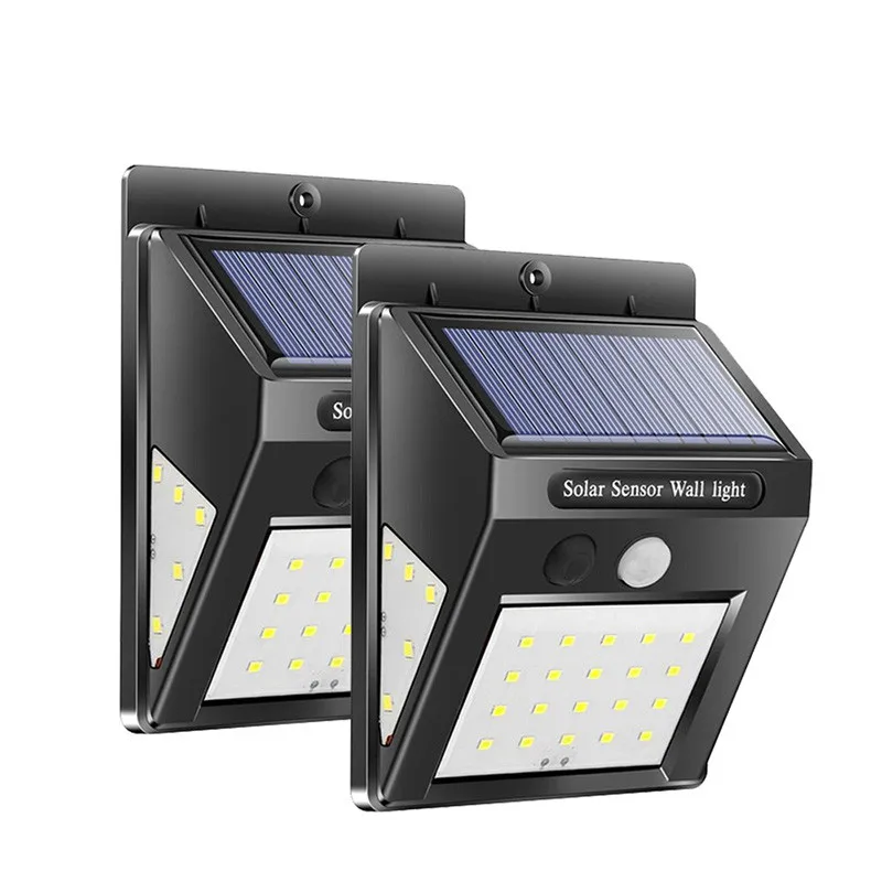 2PCS Waterproof 30 LED Solar Light Outdoor Solar Lamp PIR Motion Sensor Wall Light Solar Powered Sunlight for Garden Pathway
