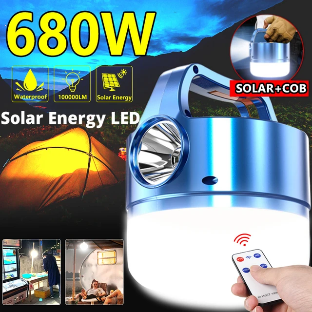 680w Newest Solar Rechargeable Light COB LED Bulb Light Household