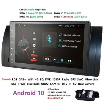 

Ossuret 1Din Car NO DVD Player For BMW E39 X5 M5 E38 E53 Multimedia Radio Android 10 Quad-Core 1080P 9'' IPS Screen BT WIFI DAB