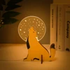 Animals LED Night Light Wood Acrylic Table USB Lights Decorate For Children Baby Kids Bedside Lamp Pelican Sirius Whale Toucan 3