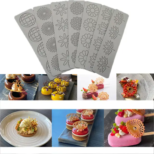 Embossed Silicone Printing Plate Mold Leaves Flower Fondant Lace Mat DIY  Baking Tools Cake Decorating Tools Silicone Border Mold - AliExpress