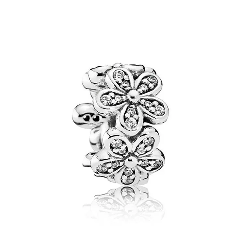 

Authentic 925 Sterling Silver Bead Dazzling Daisies Spacer Charm Fit Pandora Women Bracelet Bangle Gift DIY Jewelry