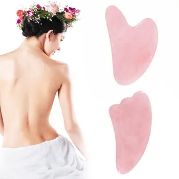 

Pink Jade Gua Sha Scraper Stone For Face Guasha Board For Face Pressure Natural Scraper Stone Back Body Therapy Tools Neck