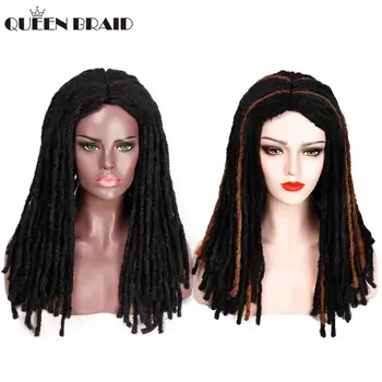 

QUEEN BRAID 18 Inch Synthetic Dreadlocks Wigs Soft Dread Faux Locs Crochet Braids Hairstyle Long Afro Wig For Black Women/Men