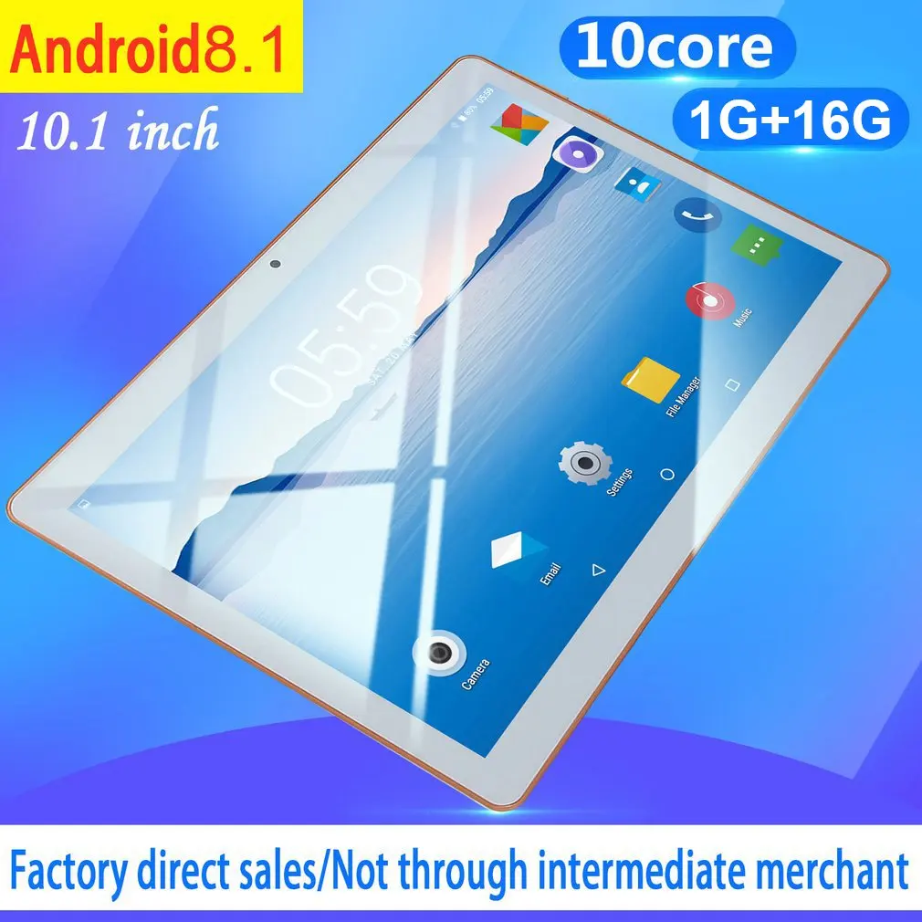KT107 пластиковый планшет 10,1 дюймов HD большой экран Android 8,10 версия модный портативный планшет 8G+ 64G белый планшет xiajia