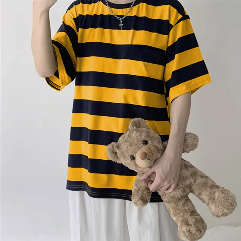 Harajuku Stripe T-Shirt | Goth Punk Streetwear | Purple Red Green