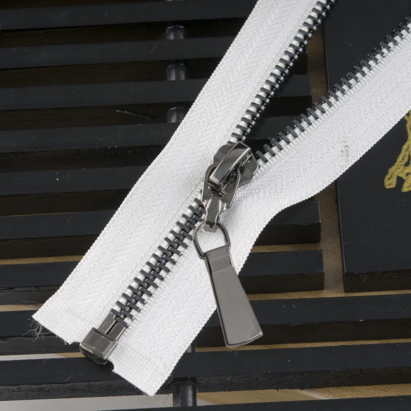 GunWhite 1/3 шт 85 см 5# металлическая молния открытый конец самофиксирующийся пуховик пальто молния DIY пошив костюма аксессуары для ремонта одежды ZA010 - Цвет: GunWhite