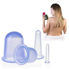 Silicone Chinese Suction Cups jar vacuum cans for body face Neck massage Vacuum Silicone  Cups Health care