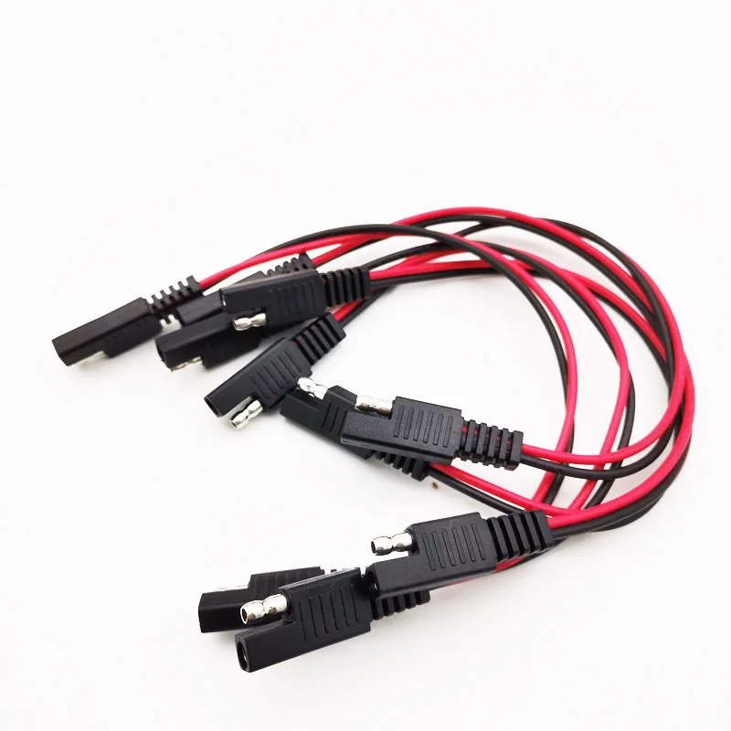 5 pcs/lot Universal 18 Gauge 2 Pin Quick Disconnect Wire Harness - SAE Connectors 14awg 36cm 2 pin sae quick disconnect plug to battery alligator clips cable harness