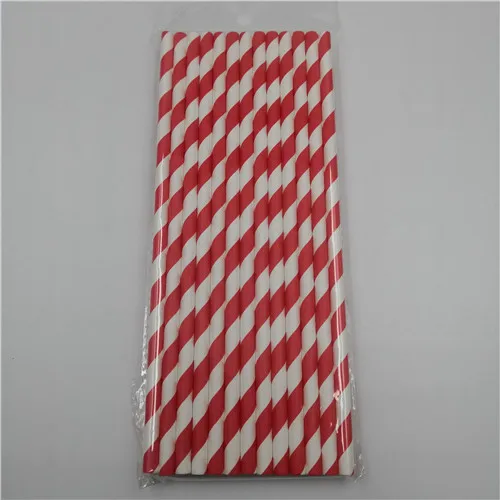 strip red 25 шт., бумажные соломинки в красную полоску, в виде звездочек, в горошек, в виде сердца, бронзового цвета для детей, для дня рождения, свадьбы, вечеринок, креативные питьевые соломы с нашивками - Цвет: strip red