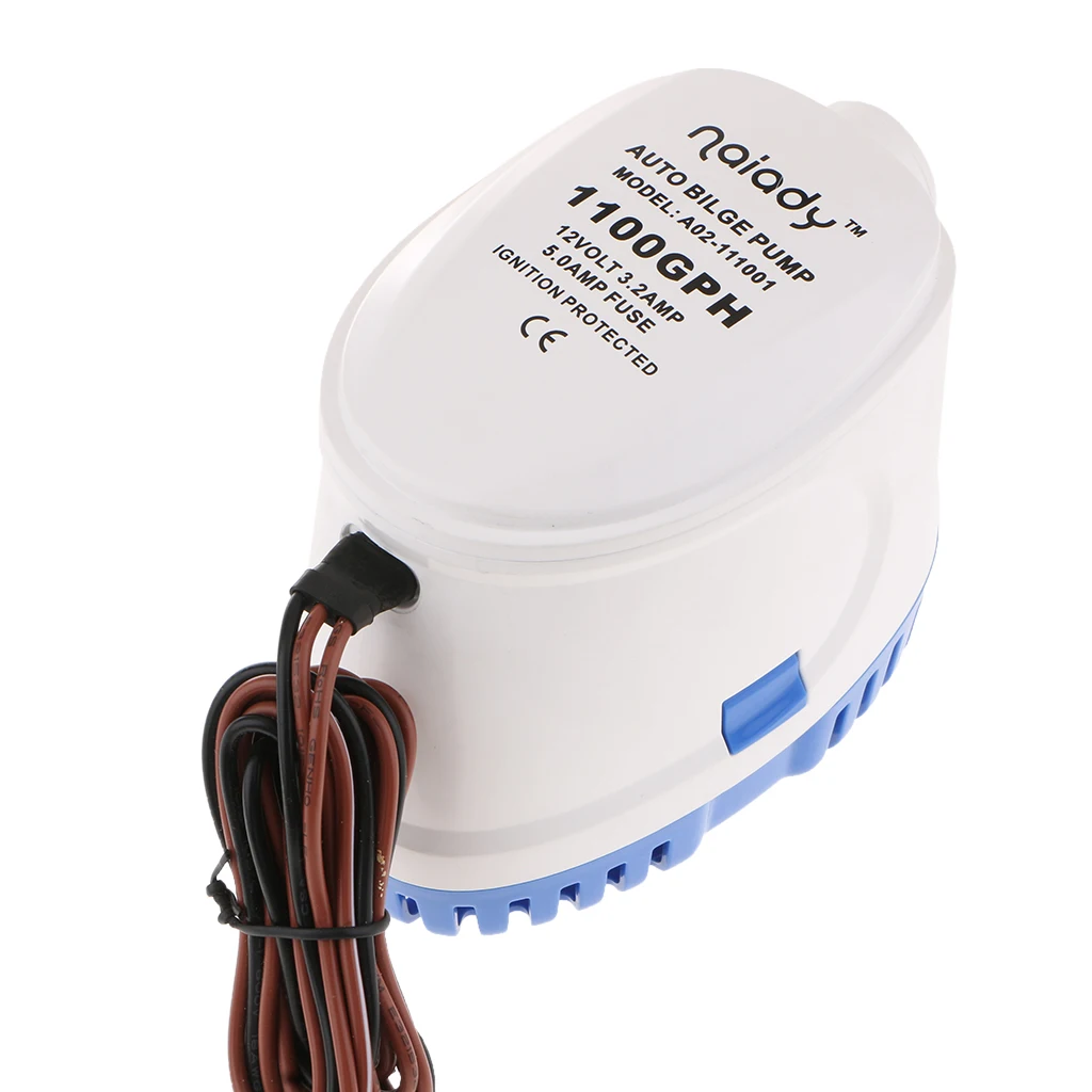 Морской лодка Трюмный водяной насос 1100GPH 12V Автоматический погружной насос