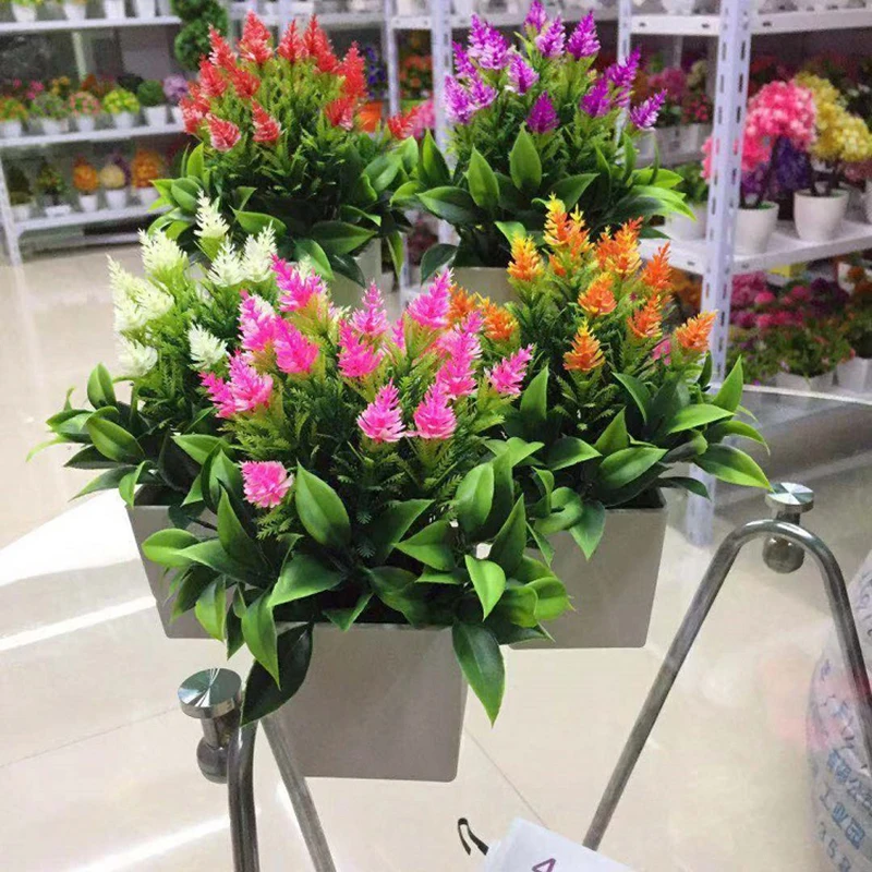 1pc Artificial Flowers Plant In Pot Outdoor Home Room Office Decoration Gift New