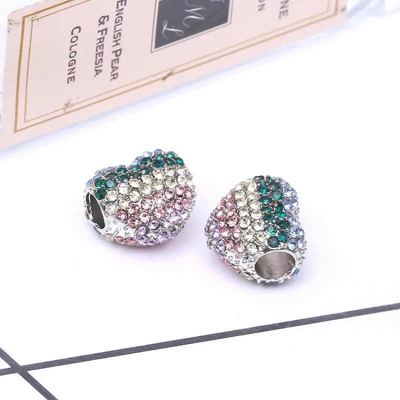 BD024 Boosbiy 2 шт. Новая Радуга любви Очаровательная подвеска из бусин Fit Pandora браслет и ожерелье для женщин DIY ювелирных изделий - Цвет: BD024