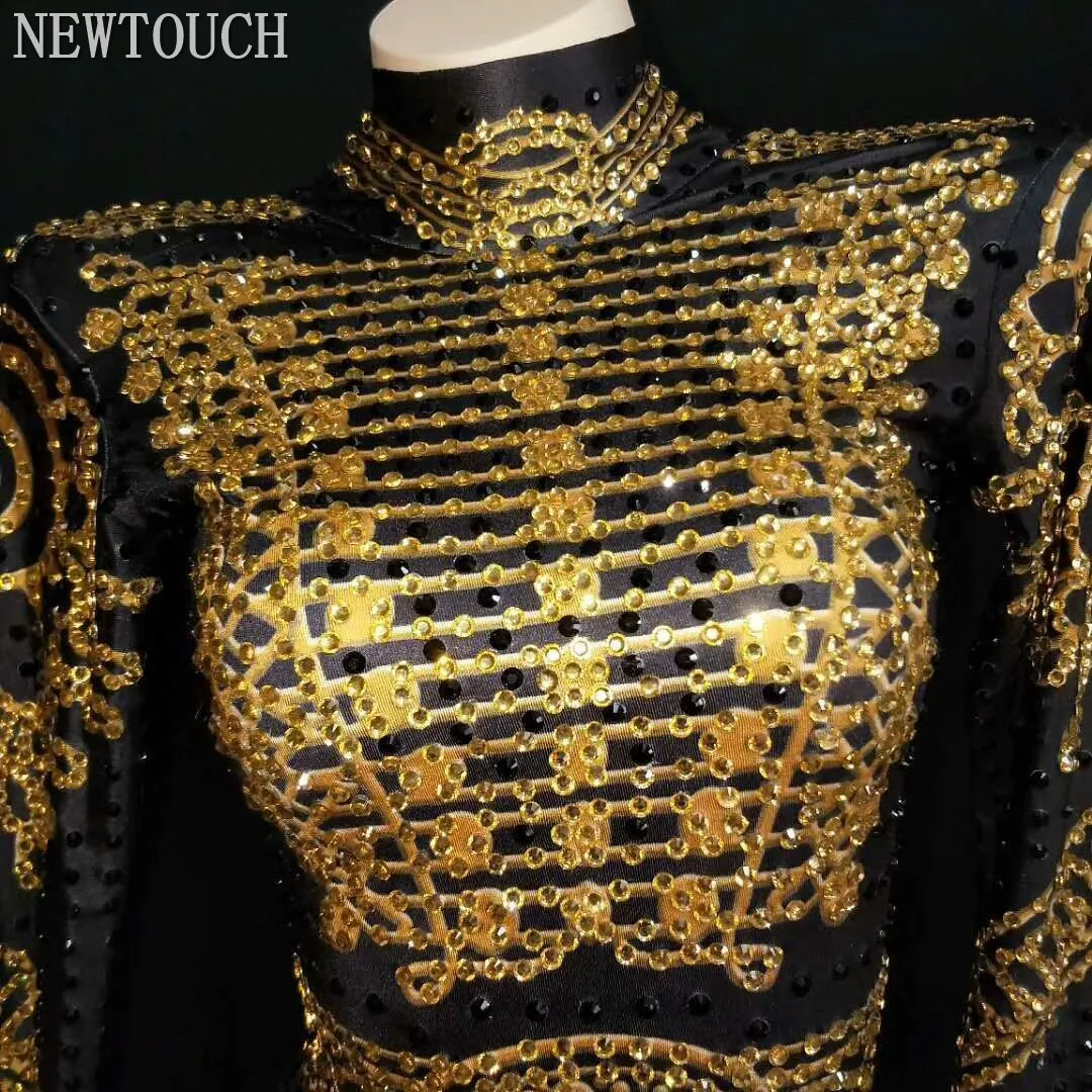 Стразы Боди Леггинсы DS Костюм Певица Сценическая Одежда DJ Dance WEAR Партии Стрейч Комбинезон Экипировка Сексуальная Одежда