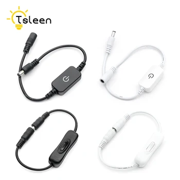 

High Quality DC 12V-24V Power Adapter Connector Switch ON/OFF Plug 2.1*5.5mm Black White Switch Cable