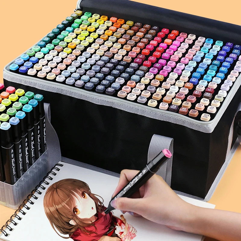 

TOUCHCOOL Art Marker 262 Color Alcohol Based Marker Pen Watercolor Brush Pen Sketch Marker Dual Tip Drawing Art Brush Pen