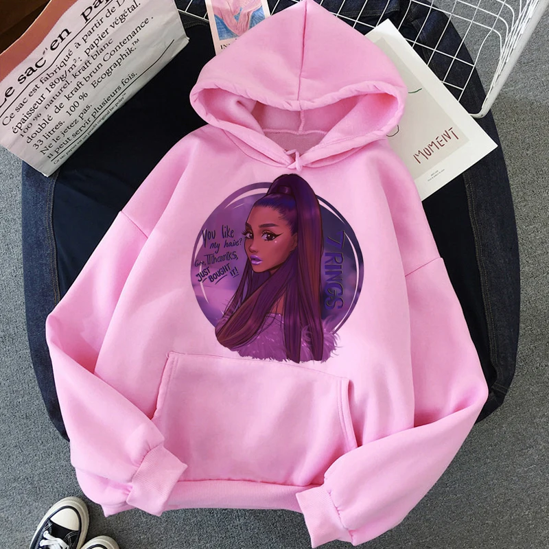 H2153 Ariana Grande Thank You Next Harajuku графическая Толстовка для женщин 90s Ullzang 7 колец забавная толстовка не звать меня Толстовка Ангел женский - Цвет: H2153
