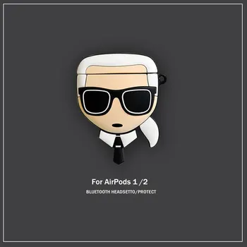 

For AirPod 2 Case 3D Cool Glass Man Cartoon Soft Silicone Wireless Earphone Cases For Airpods Case Cute Cover Funda