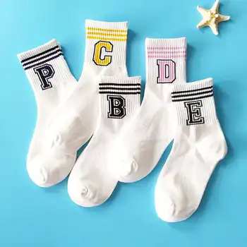 

Autumn new socks children's sports two bar letter medium tube women's socks cotton comfortable and breathable socks