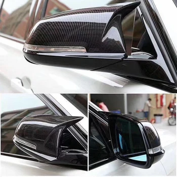 

2pcs Auto Car Rear View Side Mirror Cover Trim For BMW F20 F21 F22 F23 F30 F31 F32 F36 X1 E84 F87 M2 Carbon Fiber Style