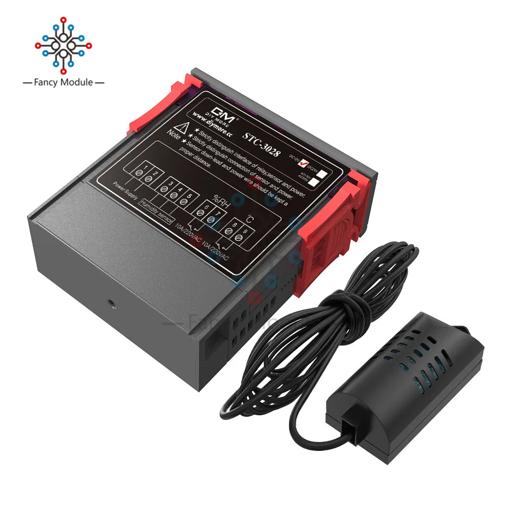 Двойной цифровой регулятор температуры 12V 24V 110V 220V STC 3028 10A термостат контроль
