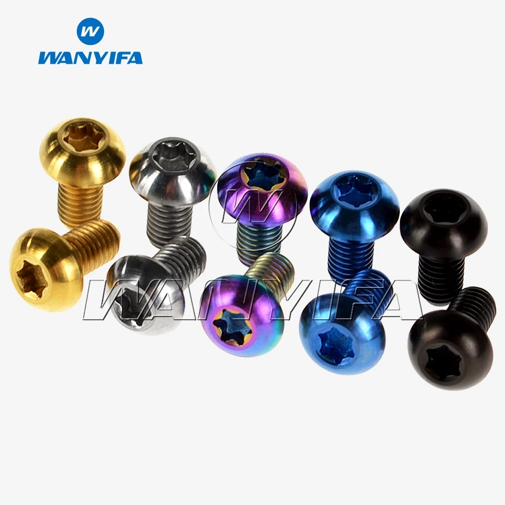 Parafusos de Titânio Freio a Disco Parafuso para T25 Wanyifa Torx Cabeça Rotores Mountain Bike 12 Pçs M5x10mm