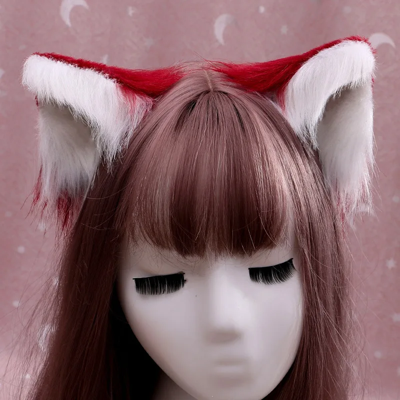

Women Girl Furry Animal Beast Ears Hairpin Headwear Wolf Fox Ear Clip Cosplay Props Soft Cat Easter Wedding Festival