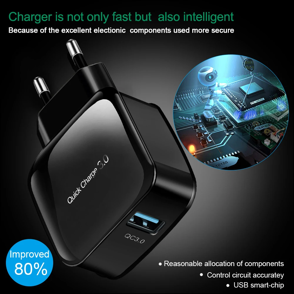 Crauch USB зарядное устройство Quick Charge 3,0 QC 3,0 турбо настенный адаптер быстрой зарядки зарядное устройство для мобильного телефона для iphone X samsung Xiaomi mi9