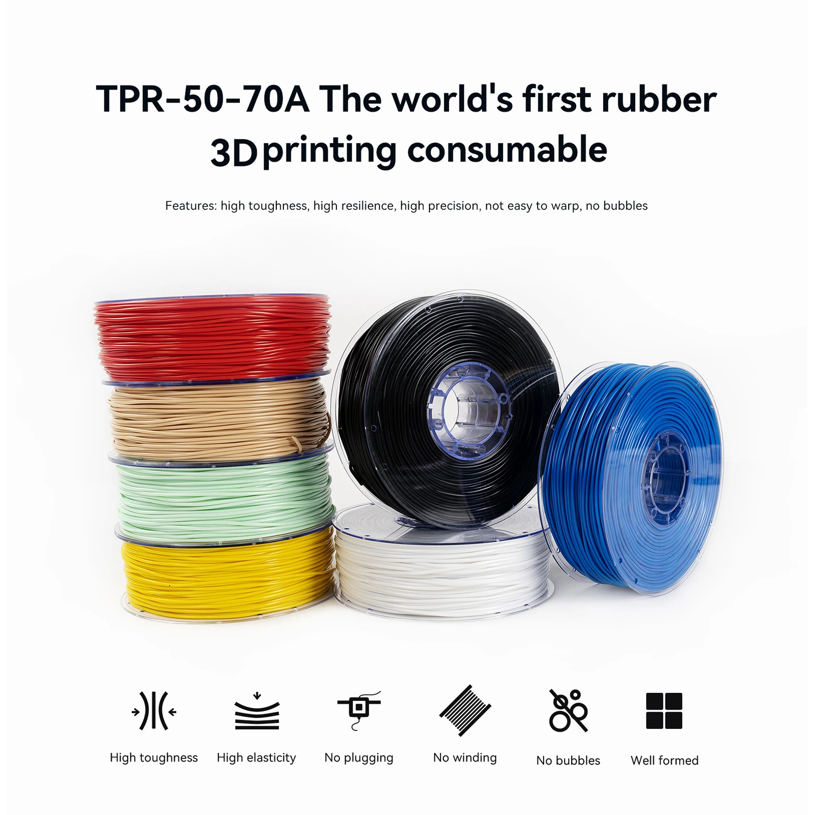 recycled plastic 3d printer filament ATOMSTACK TPR 3D Printer Filament 2.85mm Diameter Flexible Rubber 1KG Spool (2.2lbs) Dimensional Accuracy +/- 0.02mm Printing best pla filament