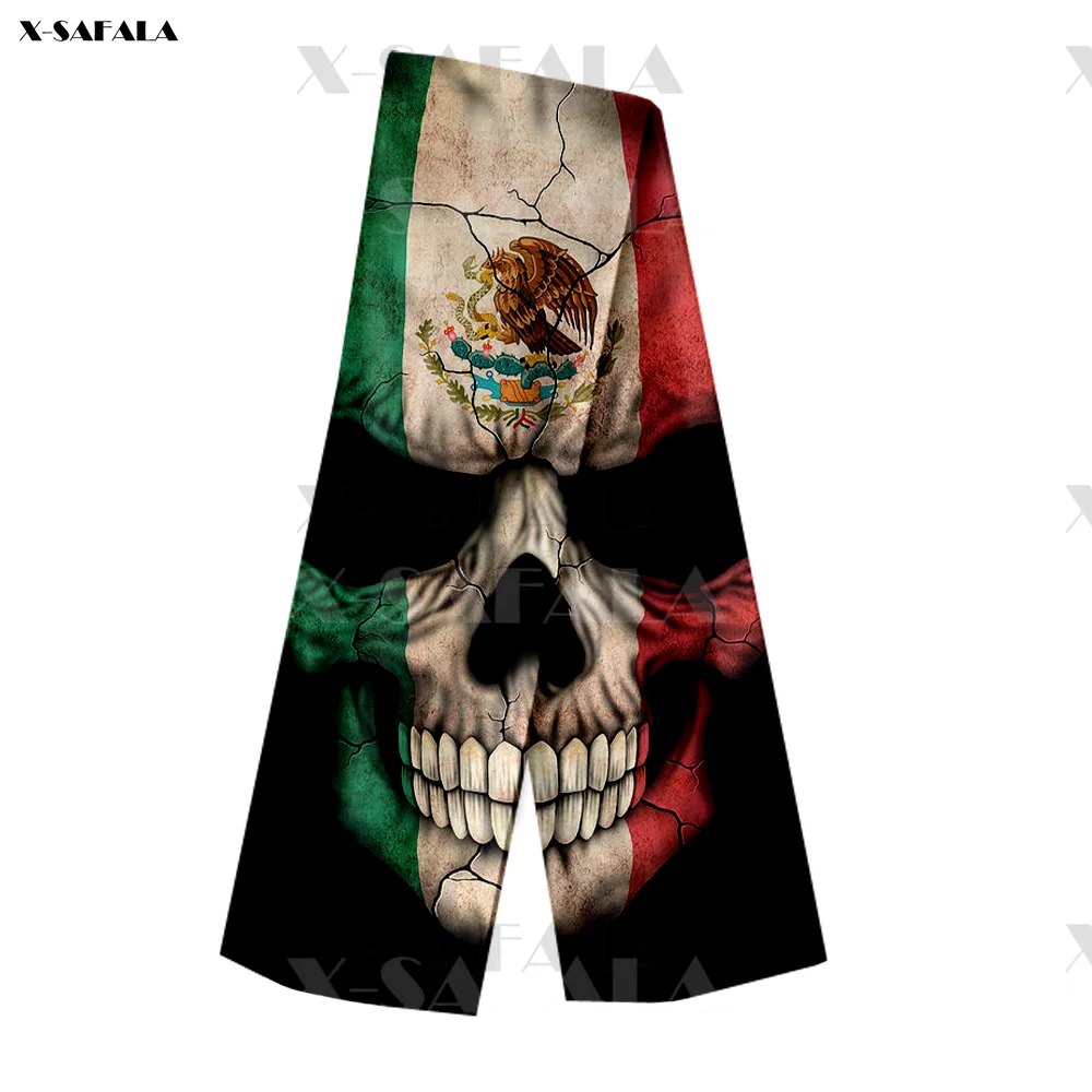 men's scarves & shawls American Flag Skull Print Long Scarves Scarf Shawl Cashmere Elegant Soft Fleece Beautiful Luxury Gift Man Warm 2022 Fashion head wraps for men