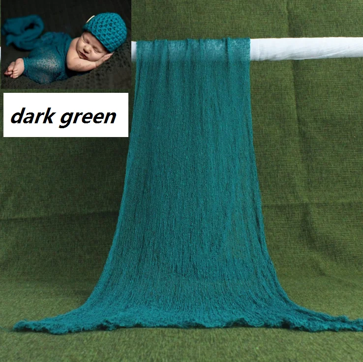 dark green Реквизит для фотосъемки новорожденных хлопчатобумажная накидка растягивающаяся накидка для автомобильного сиденья детское одеяло для фотосессии новорожденных - Цвет: dark green