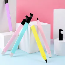 

Triangle Eternal Pencil with Eraser and Phone Holder Inkless Unlimited Writing Signature Pen School Supplies Stationery Pencil