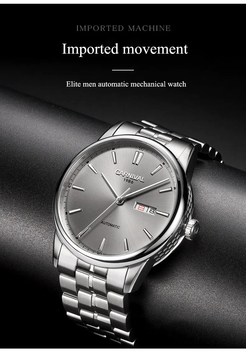 Switzerland Carnival Mechanical Watch Men MIYOTA Automatic Men Watches Luxury Brand Waterproof Clock Sapphire Montre Homme Reloj