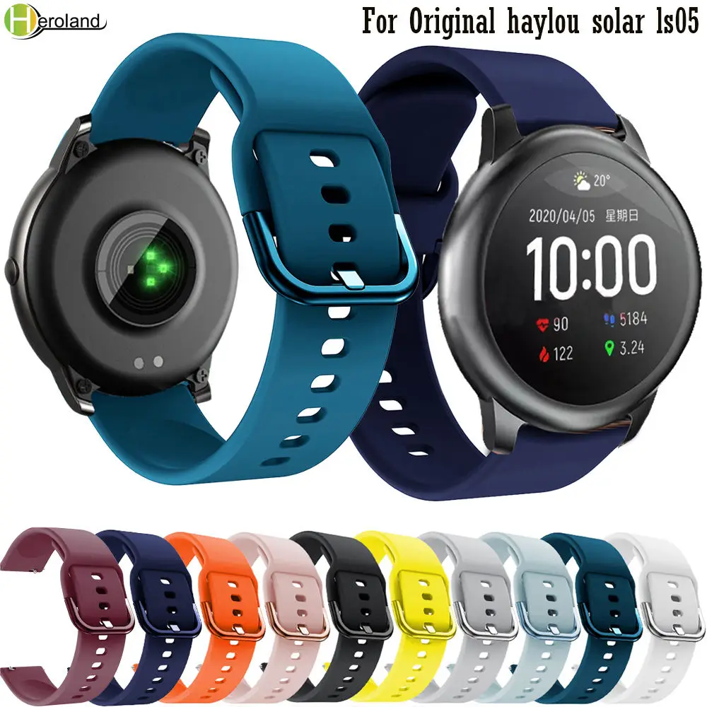 Bracelet de montre sport en silicone pour Xiaomi Haylou Solar LS05, bracelets intelligents d'origine, bracelet coloré, accessoire de mode, 22mm