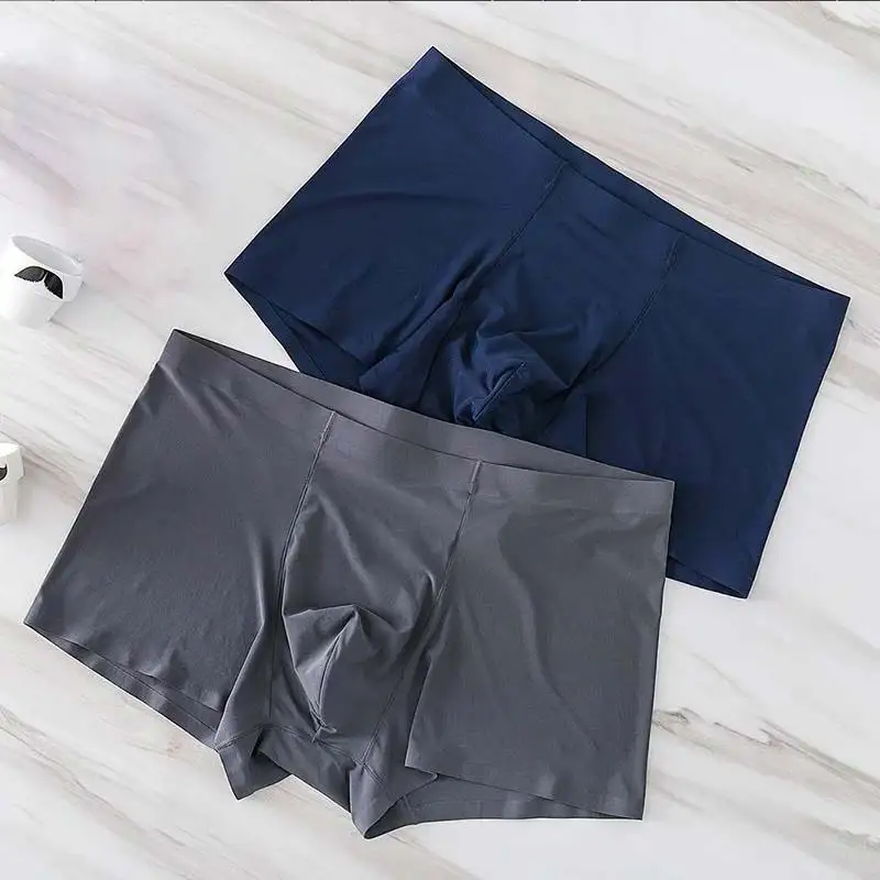 3D спандекс роскошные мужские боксеры L-XXXL нижнее белье шорты бесшовные антибактериальные Высокое качество Популярные 1 шт шелковые трусики