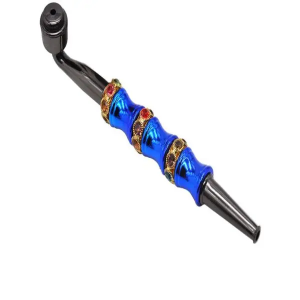 

Blue Metal Pipe handle aluminum alloy metal tube removable and washable easy to carry pipe home decoration