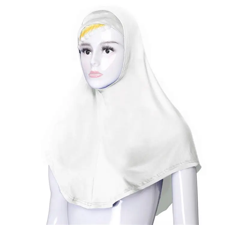 2PCS Women Muslim Prayer Hat Under Scarf Hijab Niquabs Islamic Headscarf Turban Soft Ninja Solid Color Middle East Hat 76*68CM