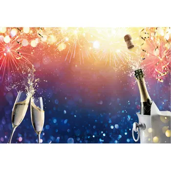 

Festive Backdrop Champagne Firework Celebration Photography Background Welcome the New Year Party Decor Photo Booth Studio Props