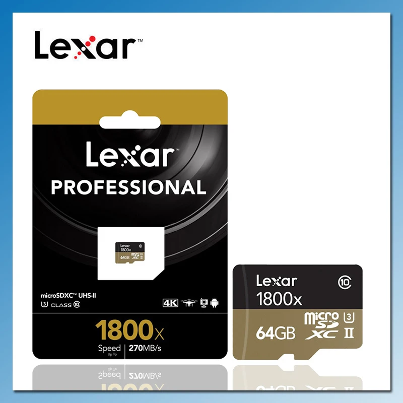 Lexar 1800X карта памяти 32 Гб Micro SD 64 Гб 270 мс/с профессиональная sd-карта 4K SDHC SDXC UHS-II U3 Micro SD карта класса 10 TF