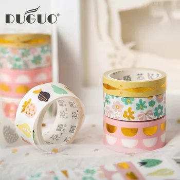 

DUGUO Cute Stationery and Paper Tape Set Fantasy Garden Series Hot Stamping Sticker DIY Decorative Sticker Kawaii Sticker