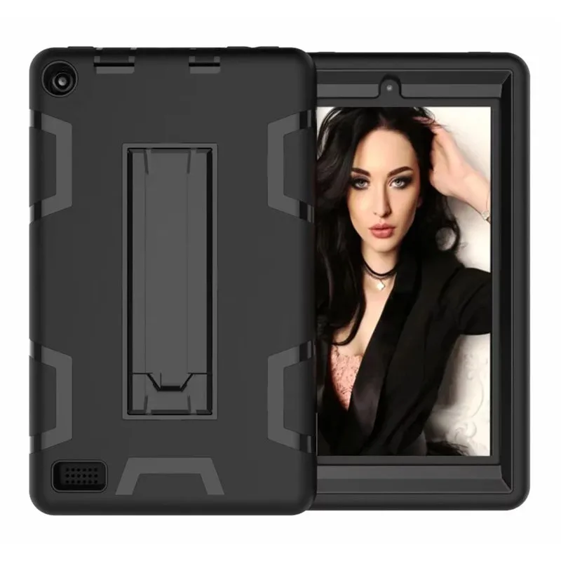 

2019 New ZS Hard Tablet Case for Amazon Kindle Fire7 Fire 7 2019 Case TPU PC Kickstand Combo Back Cover Protect Skin